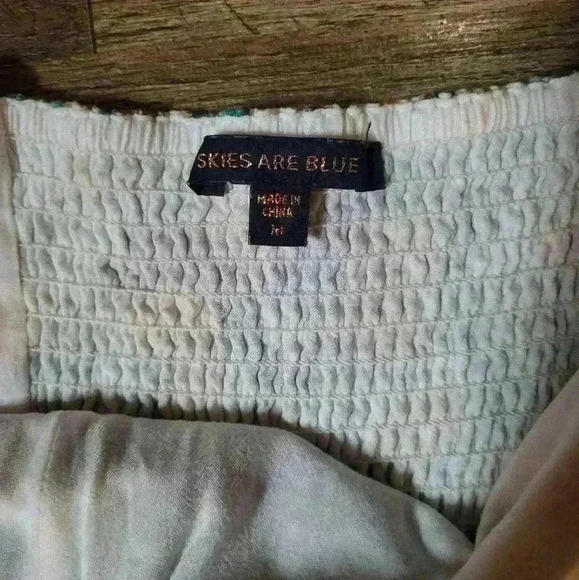 Skies Are Blue Floral Print Tie Shoulder Strap Midi Dress Size M - Picture 6 of 9